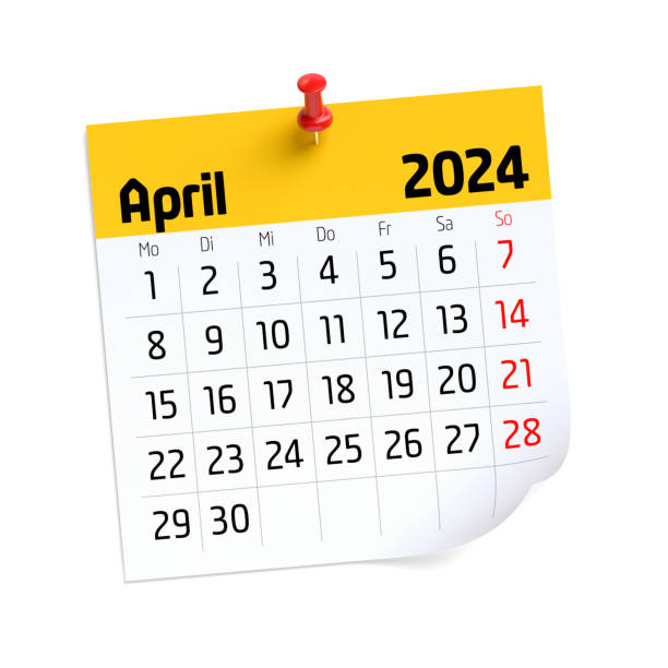 istock April Calendar 2024 in German Language. Isolated on White Background. 3D Illustration 1740869526