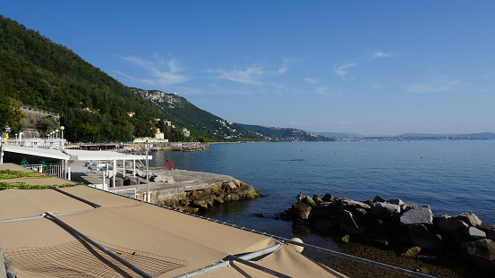 Rocky coast of the Gulf of Trieste near Miramare Castle