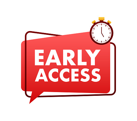 Stopwatch and the words Early Access. Vector illustration