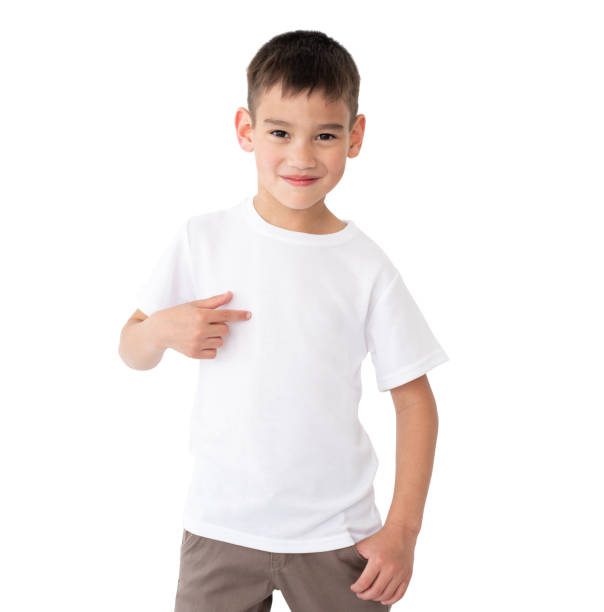 Cute little boy wearing blank t-shirt