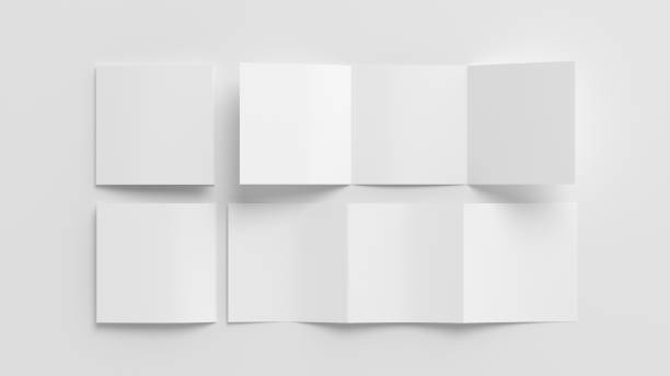 istock Square trifold roll brochure booklet mockup on white background 1740902403