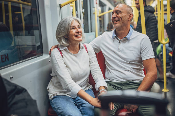 istock Couple riding in a train 1740905313