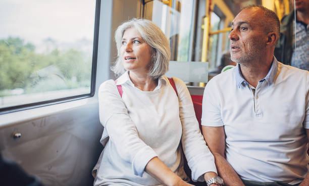 istock Couple riding in a train 1740905361