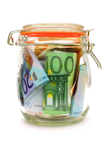 istock Money jar filled with money 174091750