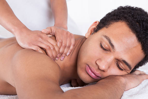 istock Man Receiving Massage From Female Hand 174092025