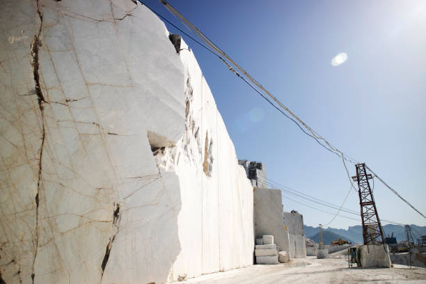 istock Documentation of the extraction of white marble 1740926263