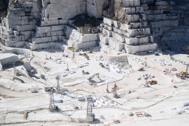 istock Documentation of the extraction of white marble 1740926273