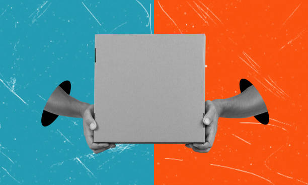 istock A contemporary artistic collage depicting hands holding a package. 1740929179