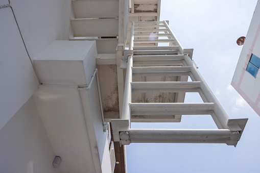 Fire escape ladder on a building.
