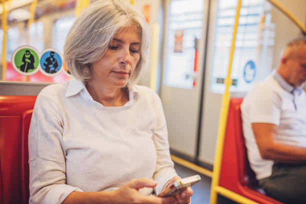 istock Woman riding in a train 1740932611