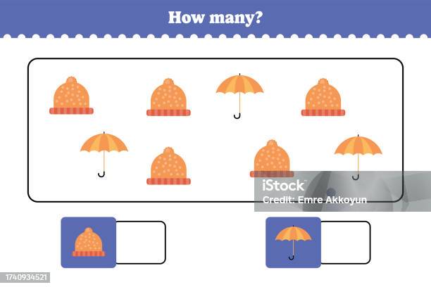 Math Game How Many How Many Are There Educational Math Game For Kids Stock Illustration ...