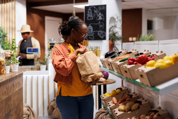 istock Black woman browses sustainable products 1740936593