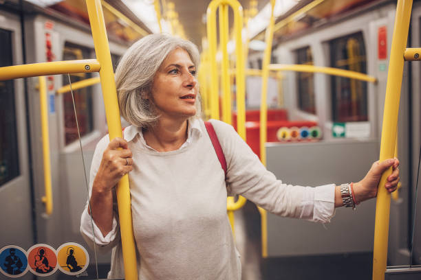 istock Woman riding in subway 1740941673