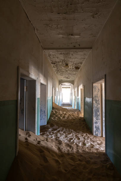 istock Desert sand take building over in daimond ghost town 1740953640