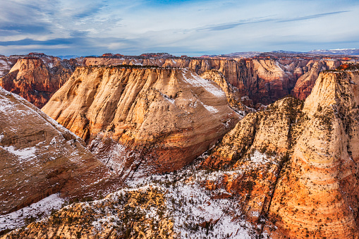 istock Landscape of Zion canyon lands covered in snow during winter 1740965585