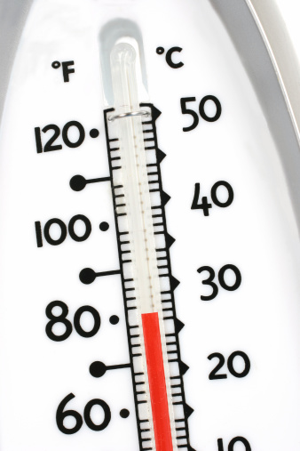 Macro of a thermometer.