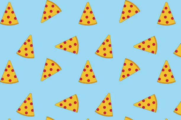 Vector illustration of Pizza seamless pattern