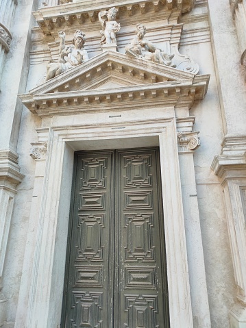 Facade of San Moise Church in Venice at Italy.