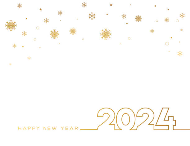 2024. frohes neues jahr. abstrakte zahlen auf hintergrund-vektorillustration. urlaubsdesign für grußkarte, einladung, kalender usw. - vektor stock-illustration - creativity new years eve tree new years day stock-grafiken, -clipart, -cartoons und -symbole