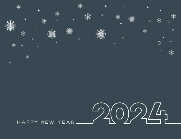 2024. frohes neues jahr. abstrakte zahlen auf hintergrund-vektorillustration. urlaubsdesign für grußkarte, einladung, kalender usw. - vektor stock-illustration - creativity new years eve tree new years day stock-grafiken, -clipart, -cartoons und -symbole