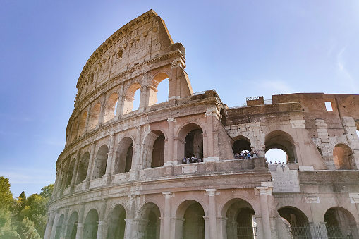 The fragment of Colosseum, Rome at Italy