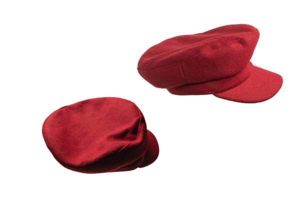 istock Female red hat with a visor isolated on white background. 1741008799
