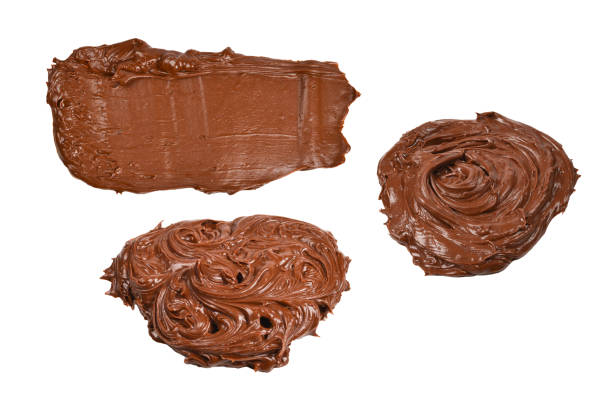 istock Chocolate cream background. Space for text or design. Isolated on white. 1741008820
