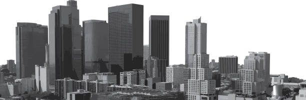 istock Cityscape Los Angeles, CA grayscale sketch vector from photo 1741012897