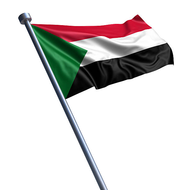 bandeira do sudão isolada no branco " - republic of the sudan - fotografias e filmes do acervo