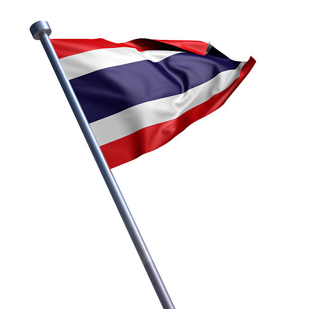 Flag of Thailand isolated on white stock photo