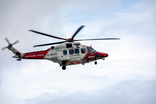 Coastguard Rescue Helicopter in flight