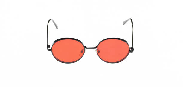 sunglasses with red lenses isolated on white background