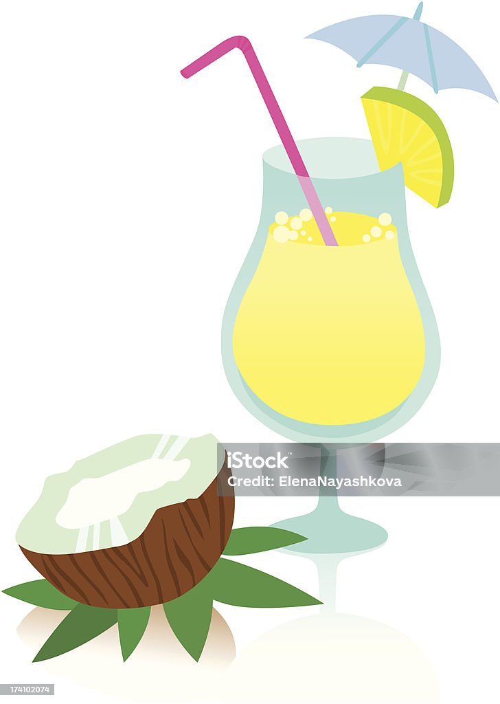 Delicioso cóctel piña Colada. - arte vectorial de Bebida libre de derechos