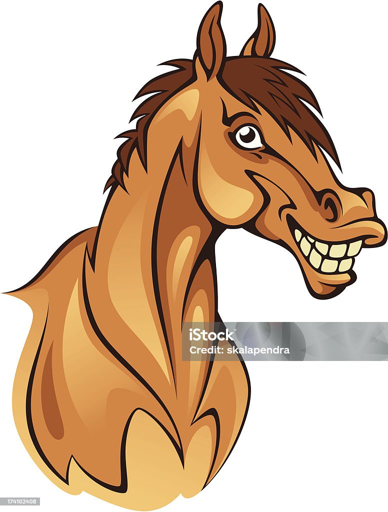 Divertente testa di cavallo - arte vettoriale royalty-free di Cavallo - Equino