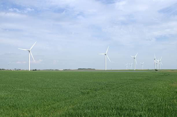istock Wind turbines in a field, France 174102642