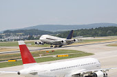 airport traffic jam  2 airplanes