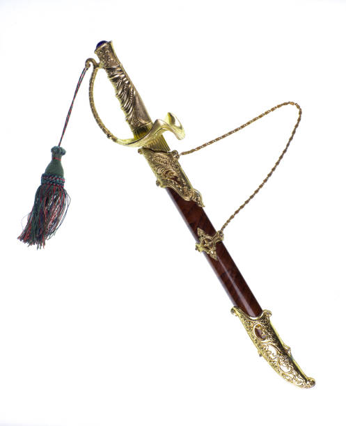 istock medieval golden saber isolated on white background 1741027837