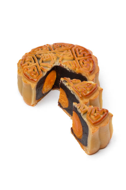 istock Fresh baked traditional Chinese mooncake stuffed with red bean paste and eggs 1741033842