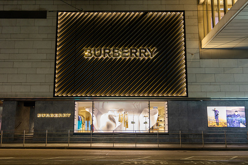Hong Kong - October 17, 2023 : Burberry store in Central, Hong Kong.