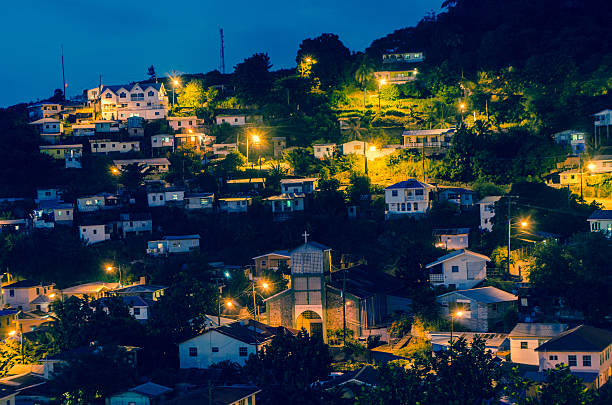 istock village at night with church 174105732