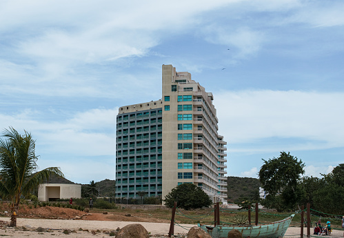 beach front apartment facades