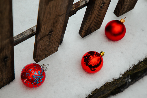 christmas decoration on wooden background