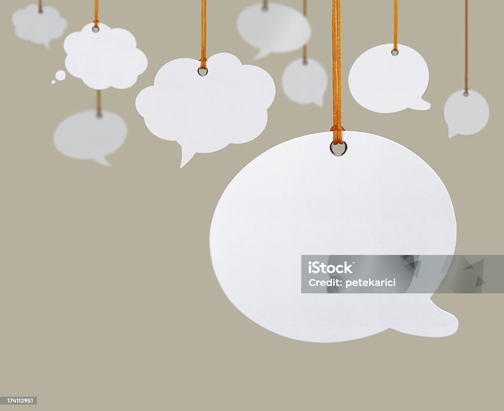 Hanging discurso bolhas - Foto de stock de Balão - Símbolo Ortográfico royalty-free