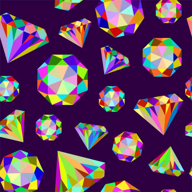 Vector illustration of Diamond seamless colorful pattern