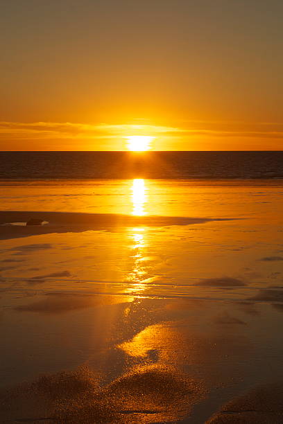 Tramonto sulla spiaggia di cavo - foto stock