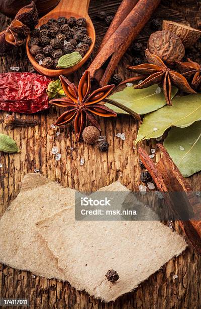 Spices Stock Photo - Download Image Now - Allspice, Backgrounds, Bay Leaf