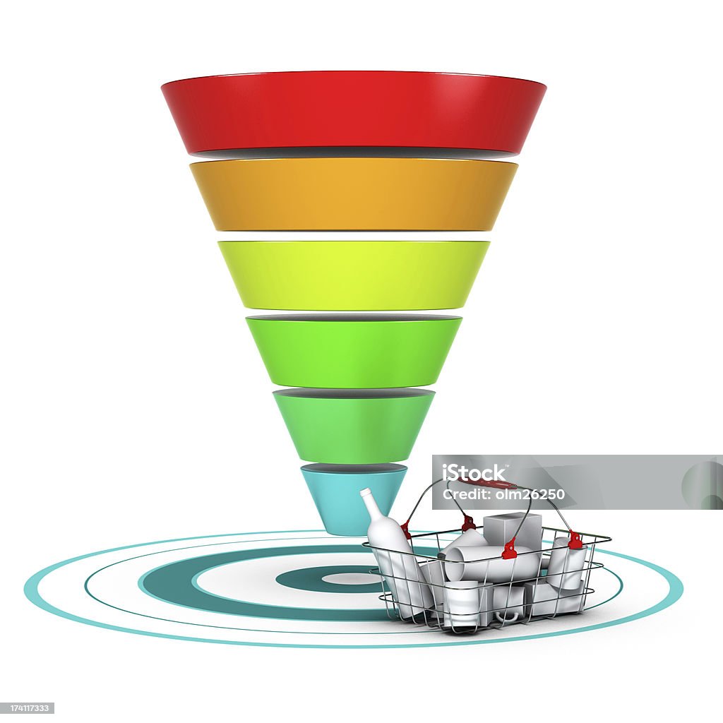 Entonnoir des ventes. Marketing ou tableau d'affaires - Photo de Funnel de vente libre de droits