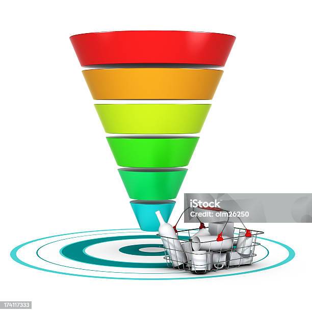 Foto de Funnel De Vendas Marketing Gráfico De Negócios Ou e mais fotos de stock de Funil de vendas - Funil de vendas, Fundo Branco, Abstrato