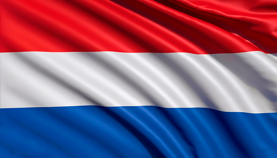 Netherland flag on a silk drape
