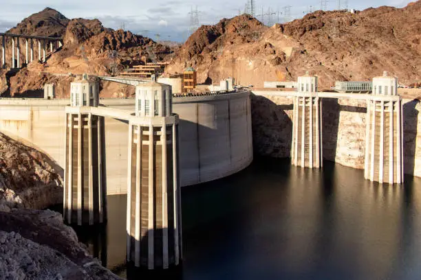 Photo of Photo of the Hoover Dam, located in the course of the Colorado River, on the border between the states of Arizona and Nevada of the United States of America, a few kilometers from Las Vegas.